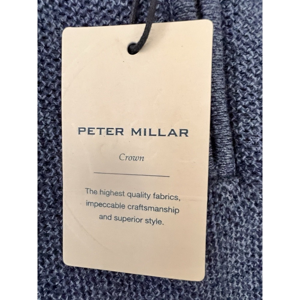 NWT Peter Millar Men's Ocean Blue Nevis Twisted Knit 1/4 Zip Pullover Sweater L - Picture 6 of 10